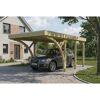 Einzelcarport 'Friesland' Set F grün imprägniert 320 x 555 cm mit zwei Einfahrtsbögen