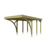 Einzelcarport 'Friesland' Set F grün imprägniert 320 x 555 cm mit zwei Einfahrtsbögen