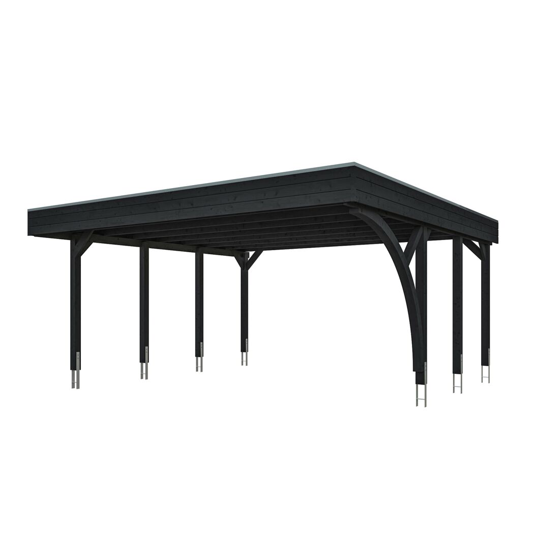 Einzelcarport 'Friesland' Set G anthrazit 546 x 555 cm mit Einfahrtsbogen
