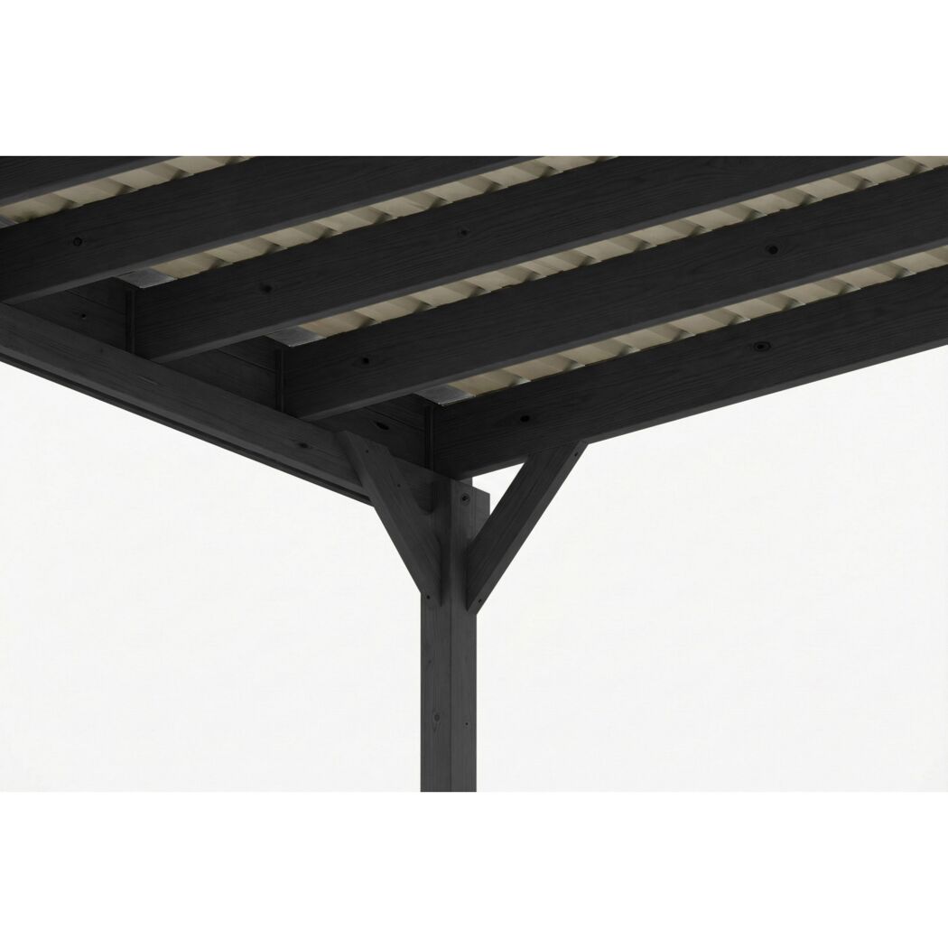 Einzelcarport 'Friesland' Set G anthrazit 546 x 555 cm mit Einfahrtsbogen