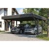Einzelcarport 'Friesland' Set H schiefergrau 546 x 555 cm mit zwei Einfahrtsbögen