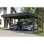 Einzelcarport 'Friesland' Set H schiefergrau 546 x 555 cm mit zwei Einfahrtsbögen