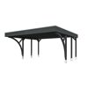 Einzelcarport 'Friesland' Set H schiefergrau 546 x 555 cm mit zwei Einfahrtsbögen