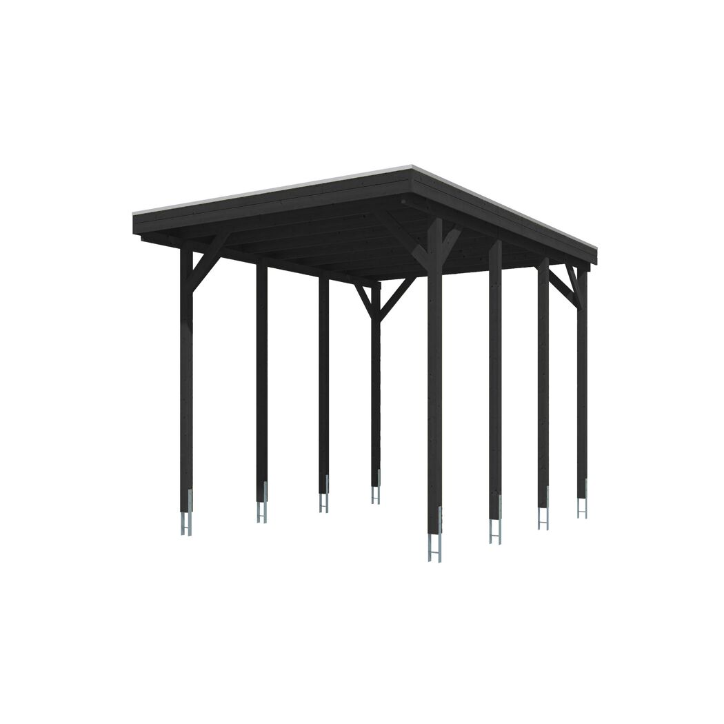 Caravan-Carport 'Friesland' anthrazit 402 x 555 cm mit Stahl-Dachplatten
