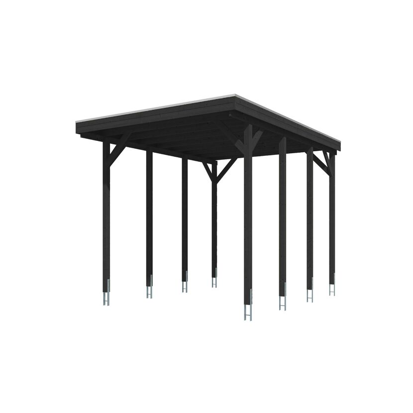 Caravan-Carport 'Friesland' anthrazit 402 x 555 cm mit Stahl-Dachplatten
