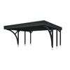 Einzelcarport 'Friesland' Set H anthrazit 546 x 555 cm mit zwei Einfahrtsbögen