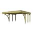 Einzelcarport 'Friesland' Set H grün imprägniert 546 x 555 cm mit zwei Einfahrtsbögen