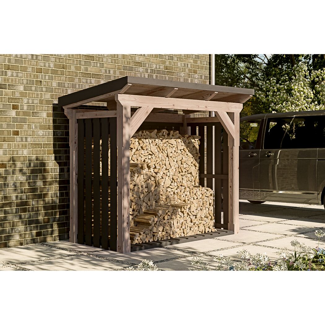 Holzunterstand 'Holm 1' anthrazit 250 x 144 cm