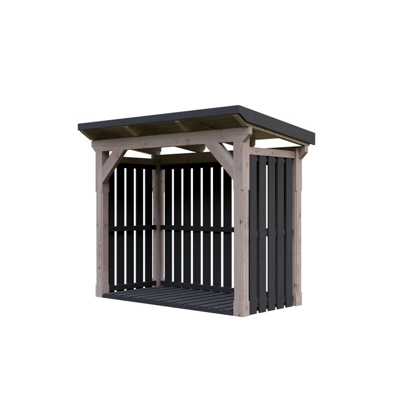 Holzunterstand 'Holm 1' anthrazit 250 x 144 cm