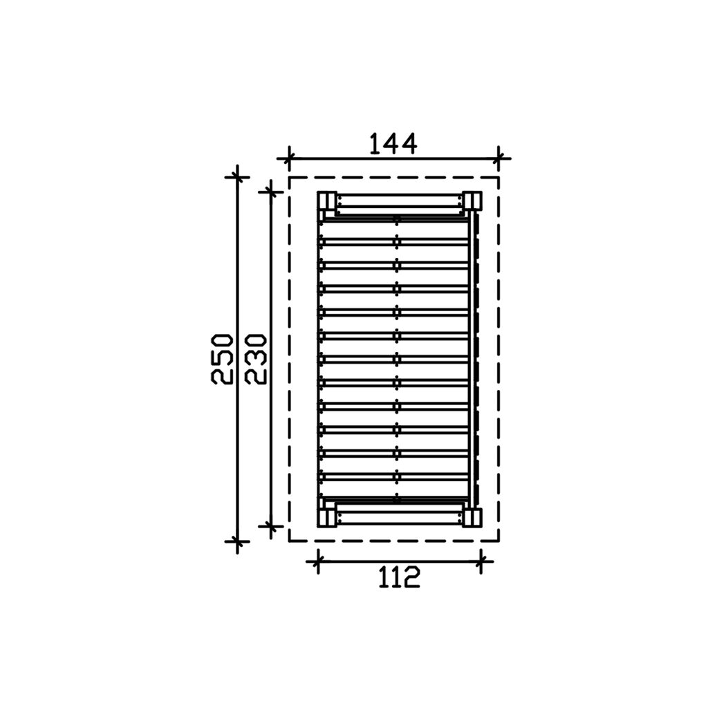 Holzunterstand 'Holm 1' anthrazit 250 x 144 cm