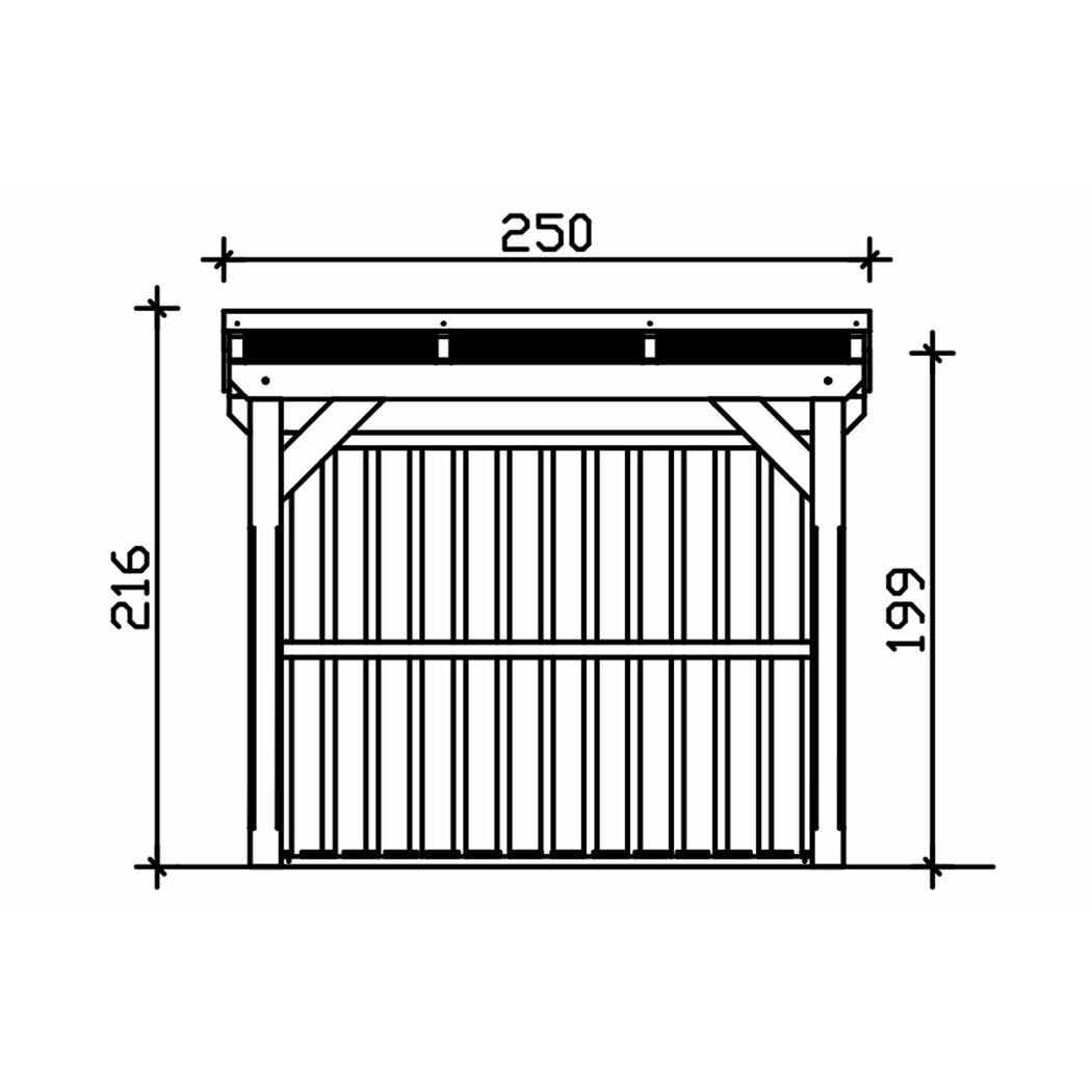 Holzunterstand 'Holm 1' anthrazit 250 x 144 cm