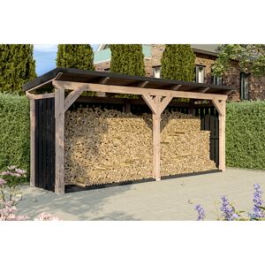 Holzunterstand 'Holm 2' anthrazit 500 x 144 cm