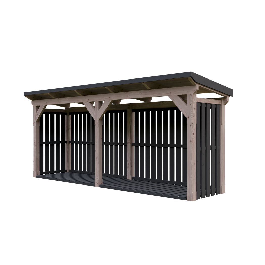 Holzunterstand 'Holm 2' anthrazit 500 x 144 cm