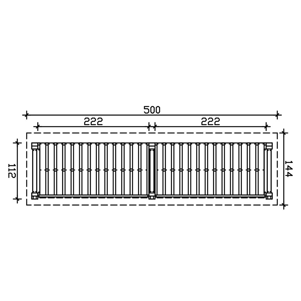 Holzunterstand 'Holm 2' anthrazit 500 x 144 cm