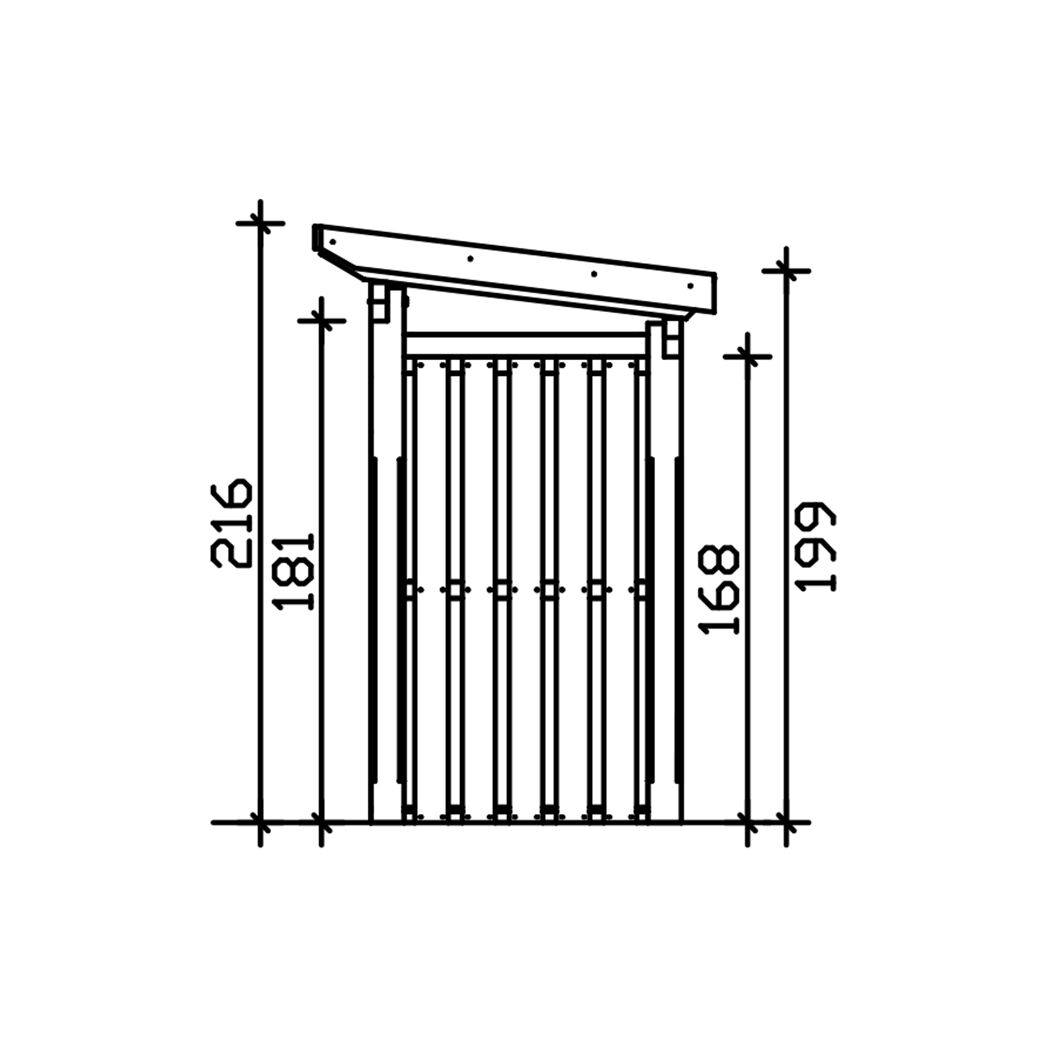 Holzunterstand 'Holm 2' anthrazit 500 x 144 cm