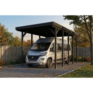 Caravan-Carport 'Friesland' anthrazit 402 x 708 cm, mit Stahl-Dachplatten