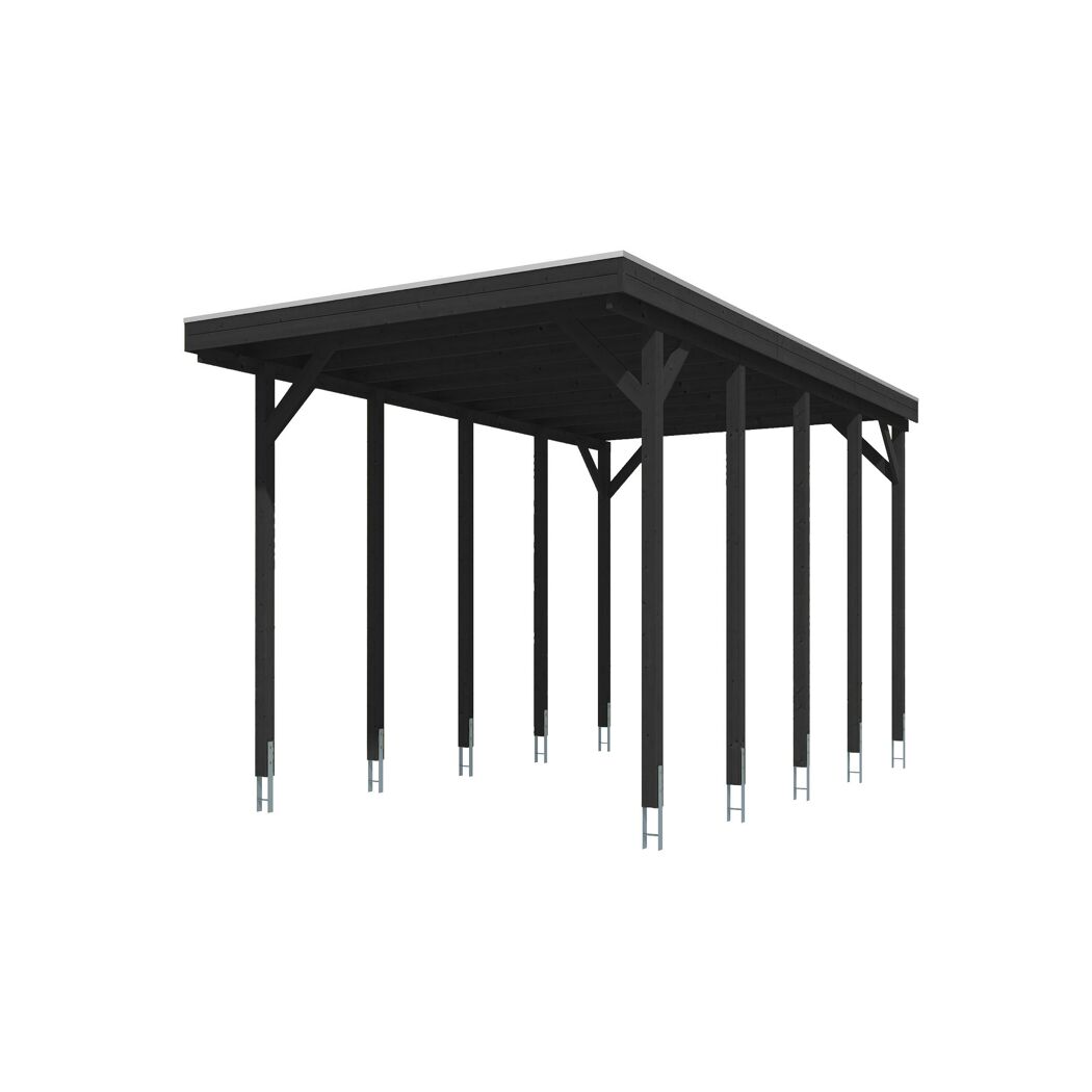 Caravan-Carport 'Friesland' anthrazit 402 x 708 cm, mit Stahl-Dachplatten