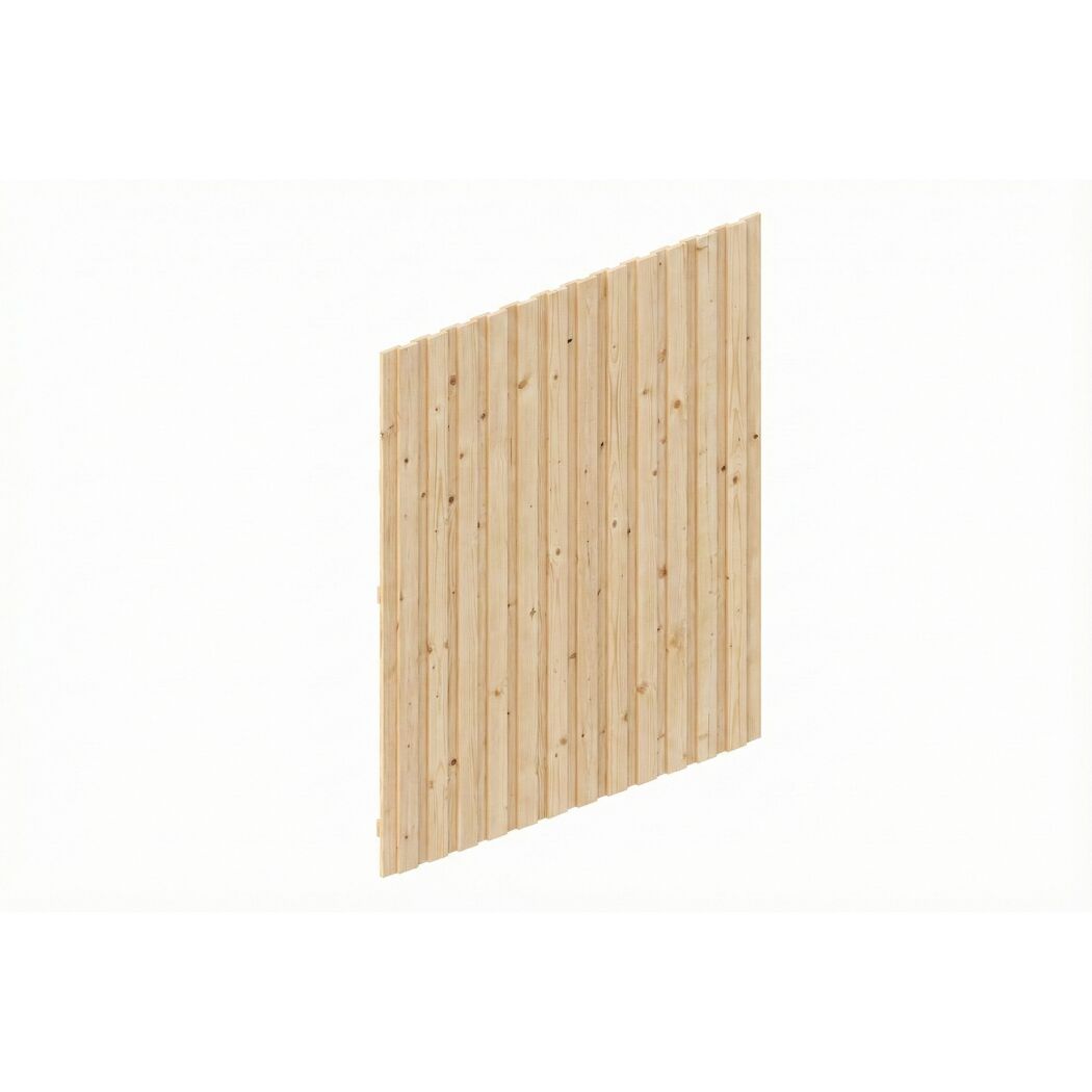 Carport-Seitenwand Deckelschalung Fichte naturbelassen 230 x 330 cm