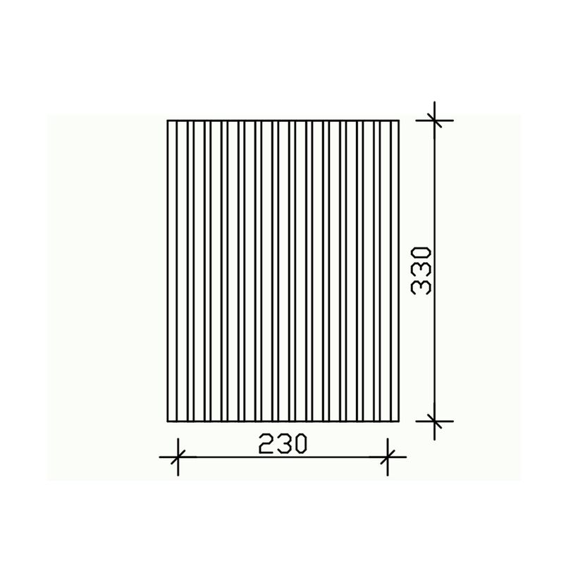 Carport-Seitenwand Deckelschalung weiß 230 x 330 cm