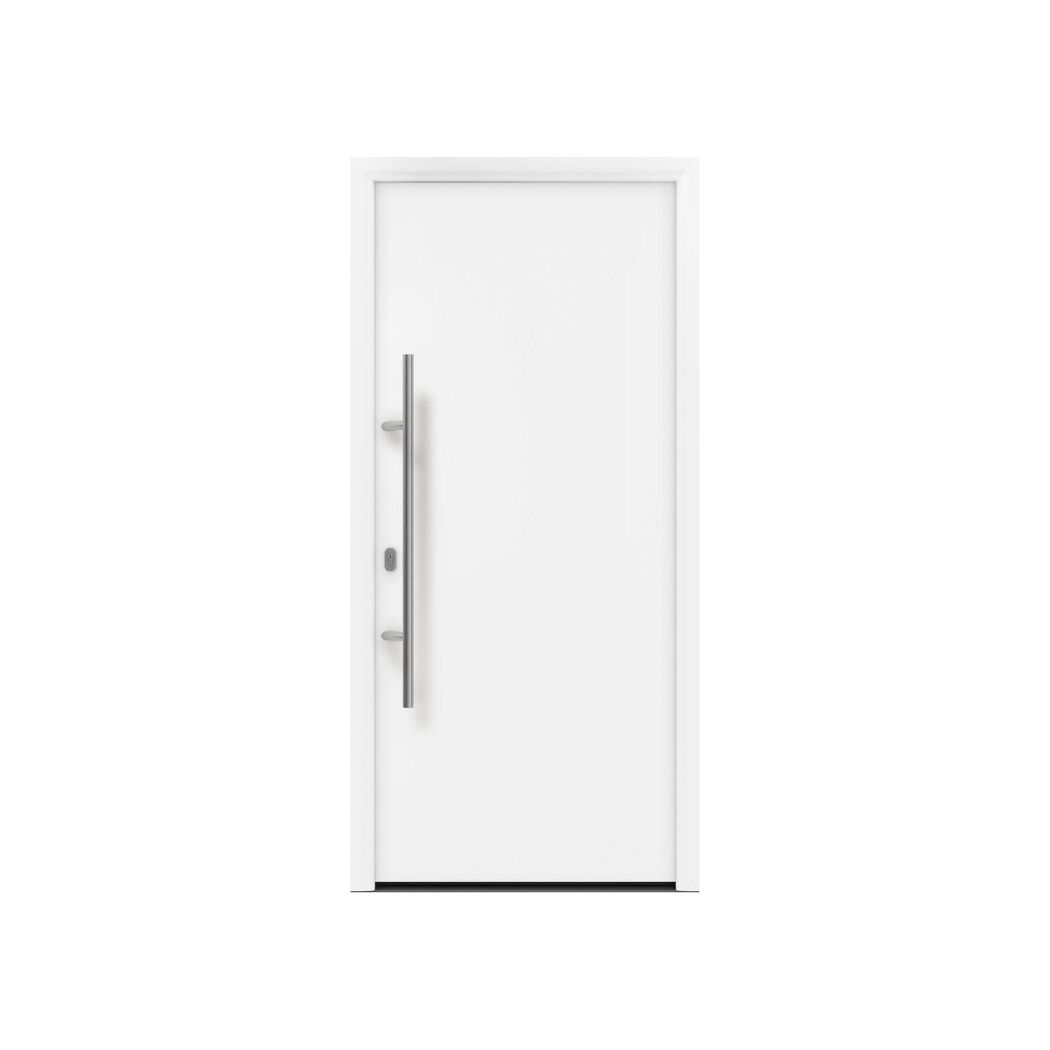 Alu-Stahlhaustür 'ISOPRO IP 010' verkehrsweiß links 110 x 210 cm