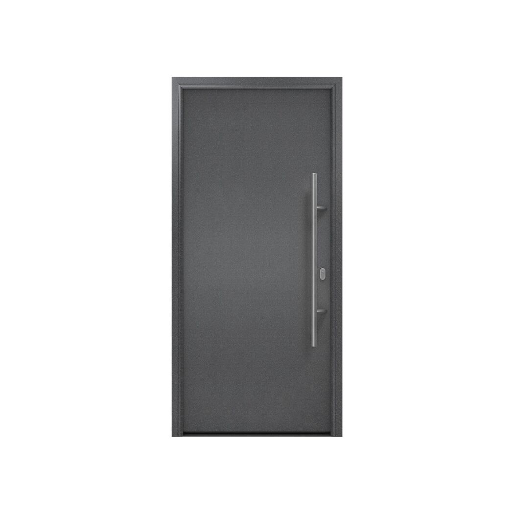 Alu-Stahlhaustür 'ISOPRO IP 010' anthrazit metallic rechts 110 x 210 cm