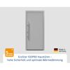 Alu-Stahlhaustür 'ISOPRO IP 010' ral 9006 weißaluminium links 110 x 210 cm