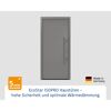 Alu-Stahlhaustür 'ISOPRO IP 010' graualuminium rechts 110 x 210 cm