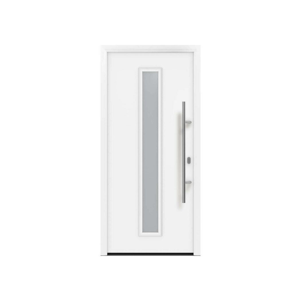 Alu-Stahlhaustür 'ISOPRO IP 015' verkehrsweiß rechts 110 x 210 cm