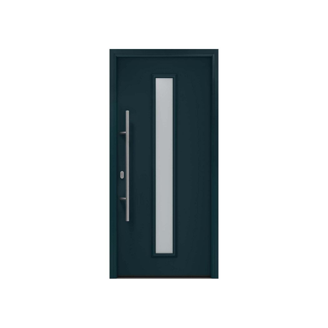 Alu-Stahlhaustür 'ISOPRO IP 020S' anthrazitgrau links 110 x 210 cm