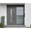 Alu-Stahlhaustür 'ISOPRO IP 020S' graualuminium rechts 110 x 210 cm
