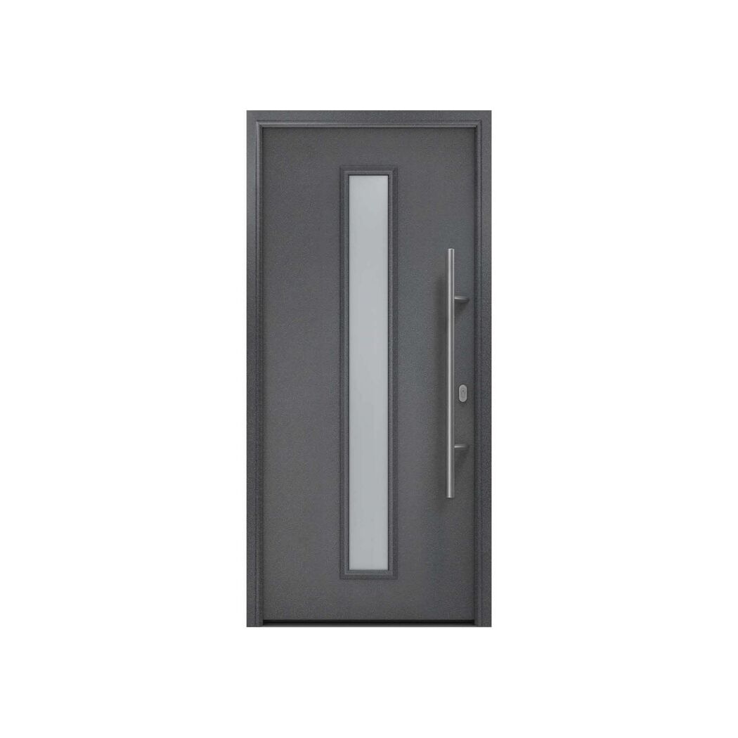 Alu-Stahlhaustür 'ISOPRO IP 020S' anthrazit metallic rechts 110 x 210 cm
