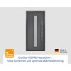 Alu-Stahlhaustür 'ISOPRO IP 020S' anthrazit metallic rechts 110 x 210 cm