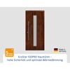 Alu-Stahlhaustür 'ISOPRO IP 700S' eichefarben dunkel links 110 x 210 cm