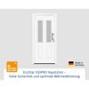 Alu-Stahlhaustür 'ISOPRO IP 020S' verkehrsweiß rechts 110 x 210 cm