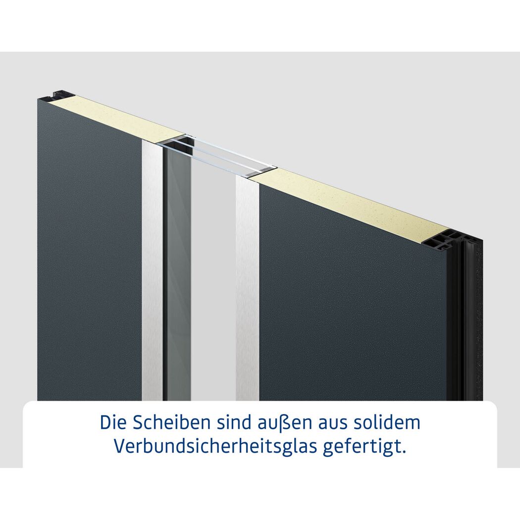 Alu-Stahlhaustür 'ISOPRO IP 020S' Night Oak links 110 x 210 cm