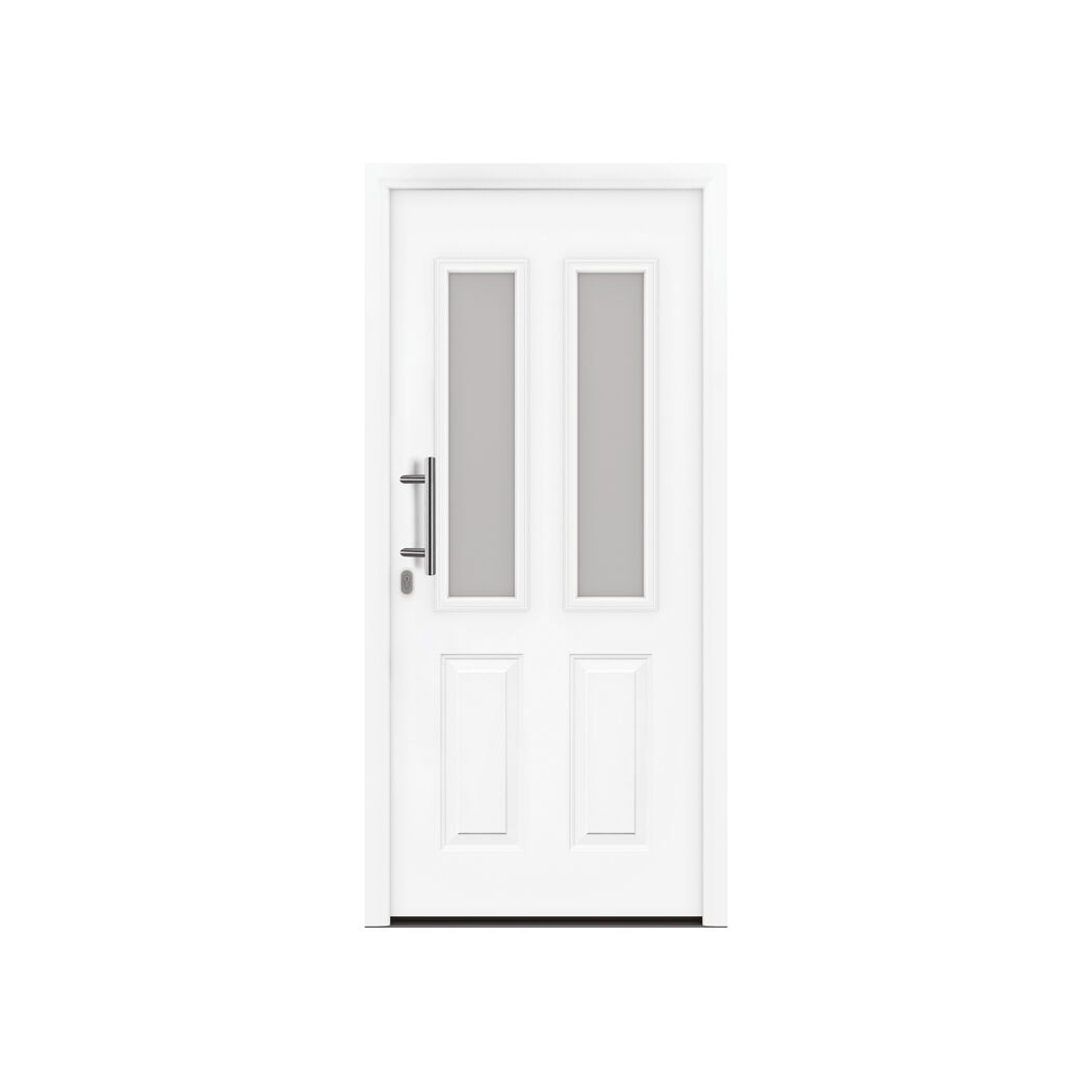Alu-Stahlhaustür 'ISOPRO IP 410S' verkehrsweiß links 110 x 210 cm