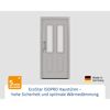 Alu-Stahlhaustür 'ISOPRO IP 410S' ral 9006 weißaluminium links 110 x 210 cm