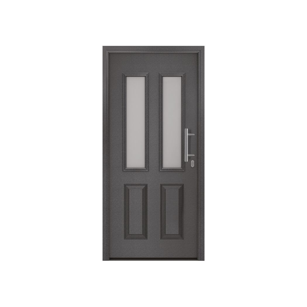 Alu-Stahlhaustür 'ISOPRO IP 410S' anthrazit metallic rechts 110 x 210 cm