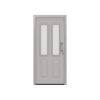 Alu-Stahlhaustür 'ISOPRO IP 410S' ral 9006 weißaluminium rechts 110 x 210 cm