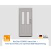 Alu-Stahlhaustür 'ISOPRO IP 410S' ral 9006 weißaluminium rechts 110 x 210 cm