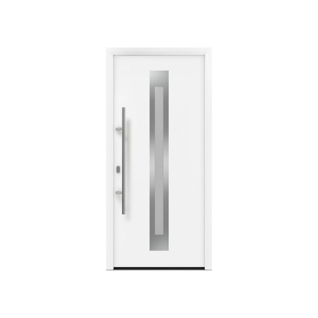 Alu-Stahlhaustür 'ISOPRO IP 770S' verkehrsweiß links 110 x 210 cm