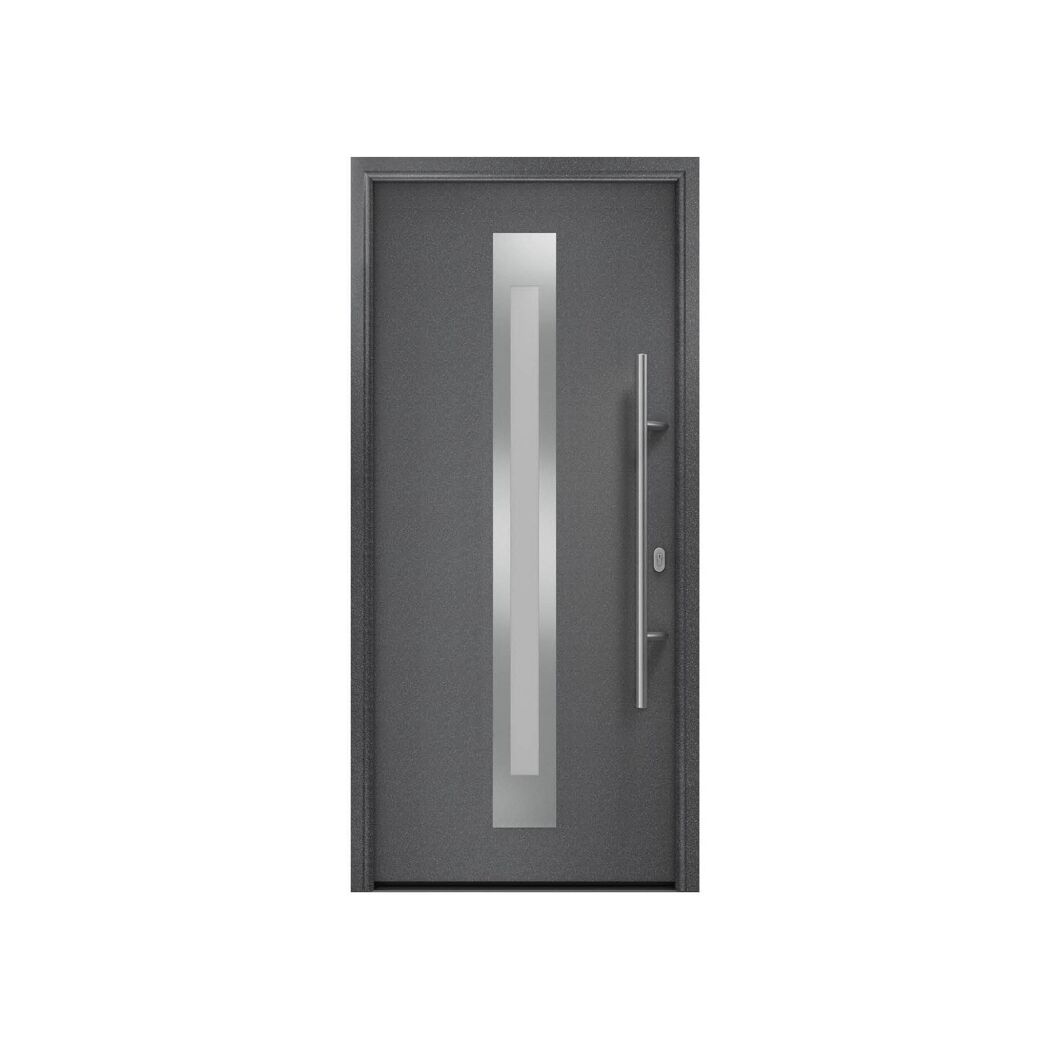 Alu-Stahlhaustür 'ISOPRO IP 770S' anthrazit metallic rechts 110 x 210 cm