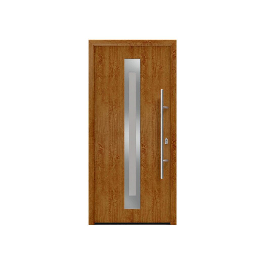Alu-Stahlhaustür 'ISOPRO IP 770S' Golden Oak rechts 110 x 210 cm