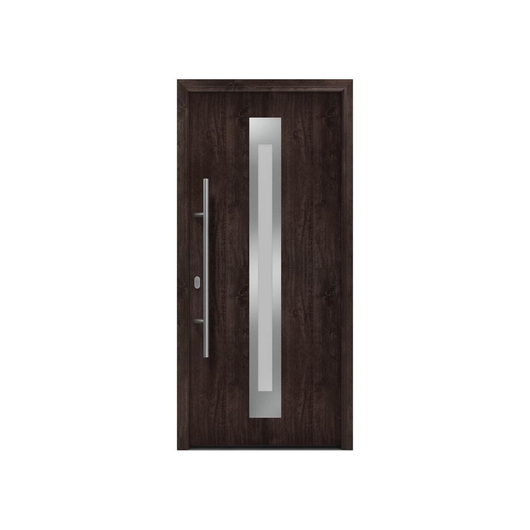 Alu-Stahlhaustür 'ISOPRO IP 770S' Night Oak links 110 x 210 cm