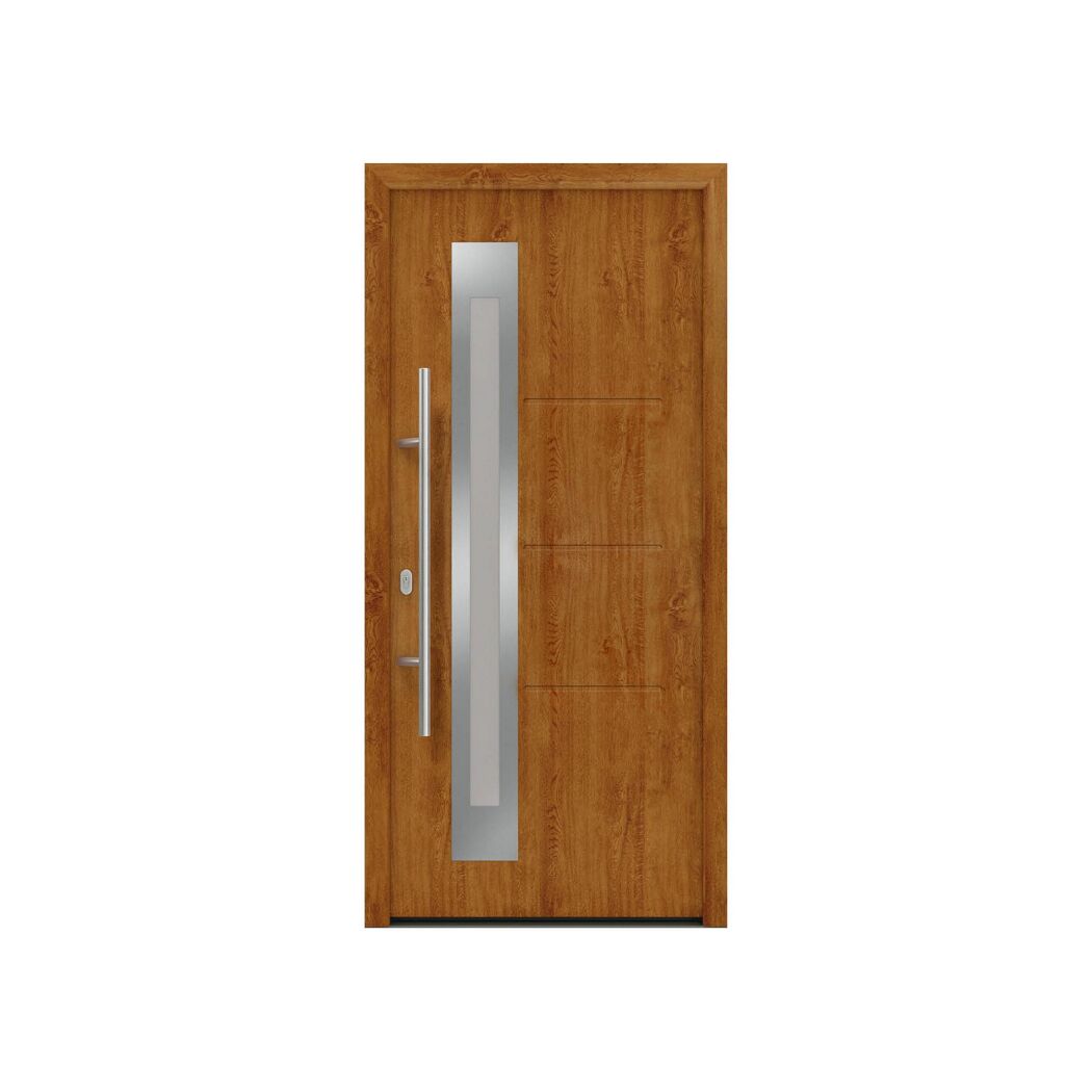Alu-Stahlhaustür 'ISOPRO IP 780S' Golden Oak links 110 x 210 cm
