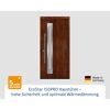 Alu-Stahlhaustür 'ISOPRO IP 780S' eichefarben dunkel links 110 x 210 cm