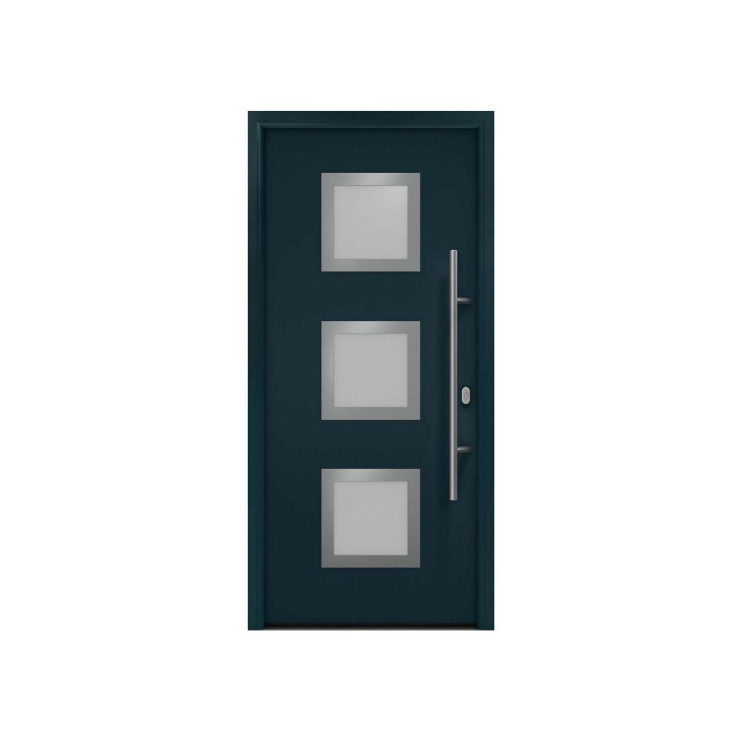 Alu-Stahlhaustür 'ISOPRO IP 810S' anthrazitgrau rechts 110 x 210 cm