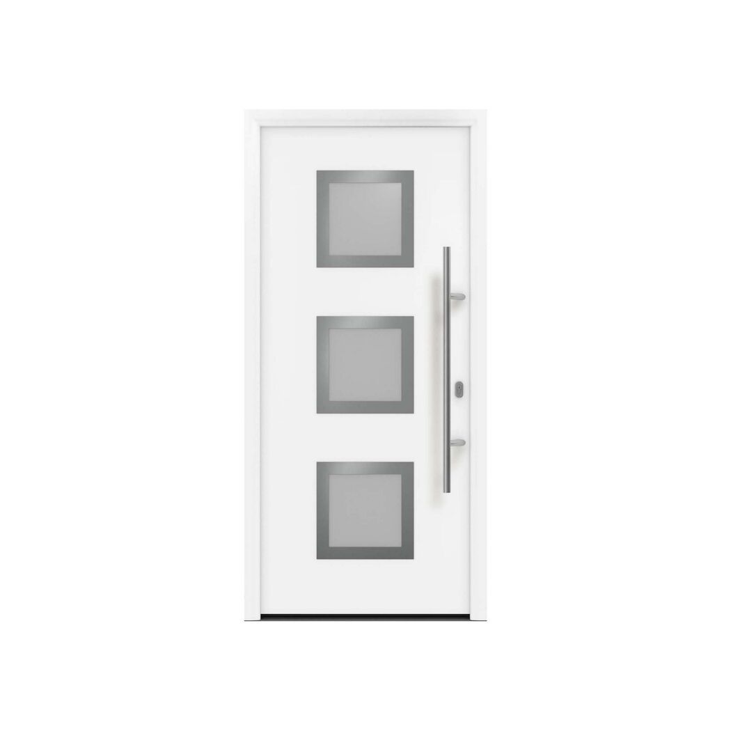 Alu-Stahlhaustür 'ISOPRO IP 810S' verkehrsweiß rechts 110 x 210 cm