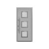 Alu-Stahlhaustür 'ISOPRO IP 810S' ral 9006 weißaluminium links 110 x 210 cm