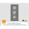 Alu-Stahlhaustür 'ISOPRO IP 810S' graualuminium rechts 110 x 210 cm